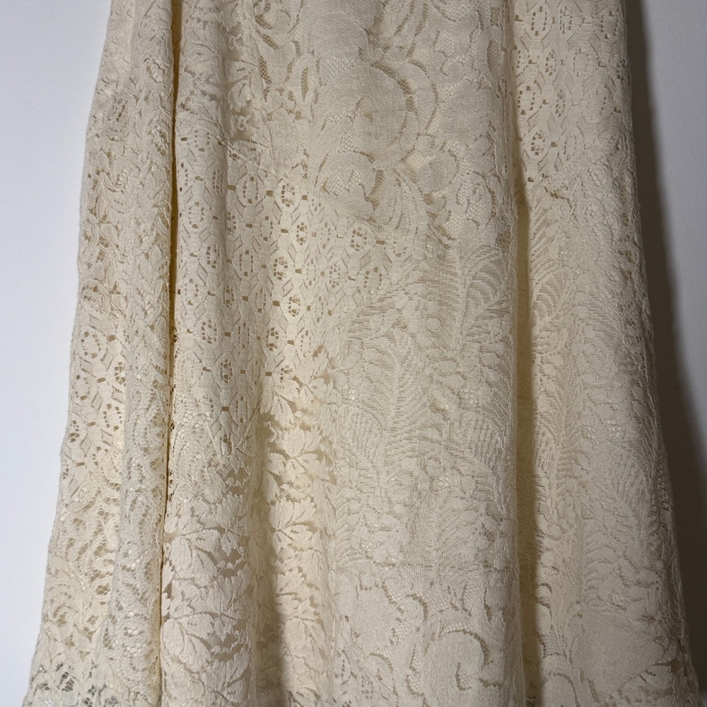 NWT Lauren Ralph Lauren Ivory Lace A-Line Skirt - Picture 9 of 9